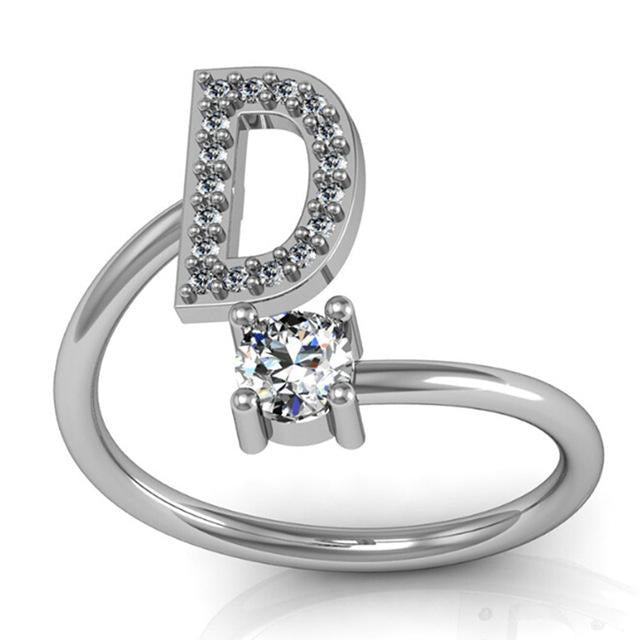 Iced Initial Ring - Engraved Giftsly