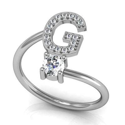 Iced Initial Ring - Engraved Giftsly