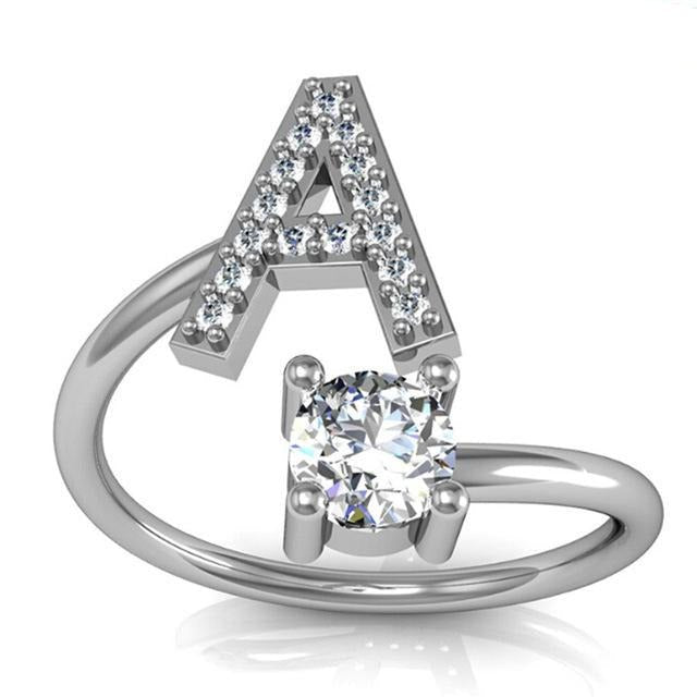 Iced Initial Ring - Engraved Giftsly
