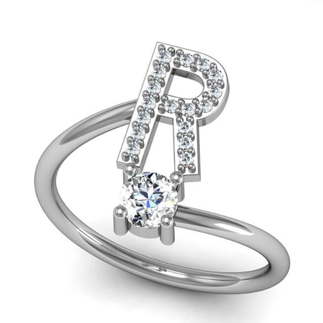 Iced Initial Ring - Engraved Giftsly