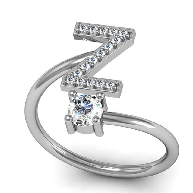 Iced Initial Ring - Engraved Giftsly