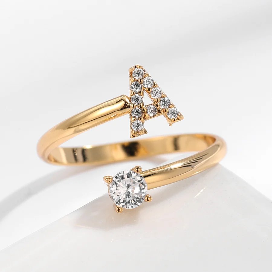 Iced Initial Ring - Engraved Giftsly