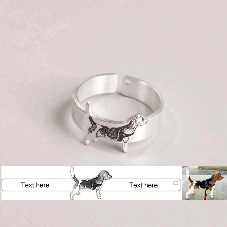 Personalized Pet Ring - Cat Memorial Jewelry Personalized Pet Ring