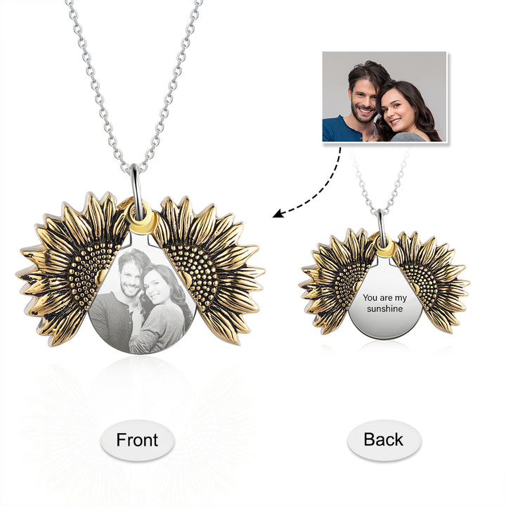 Sunflower Necklace With Picture Inside- Best valentine Gifts- Gifts For Girlfriend