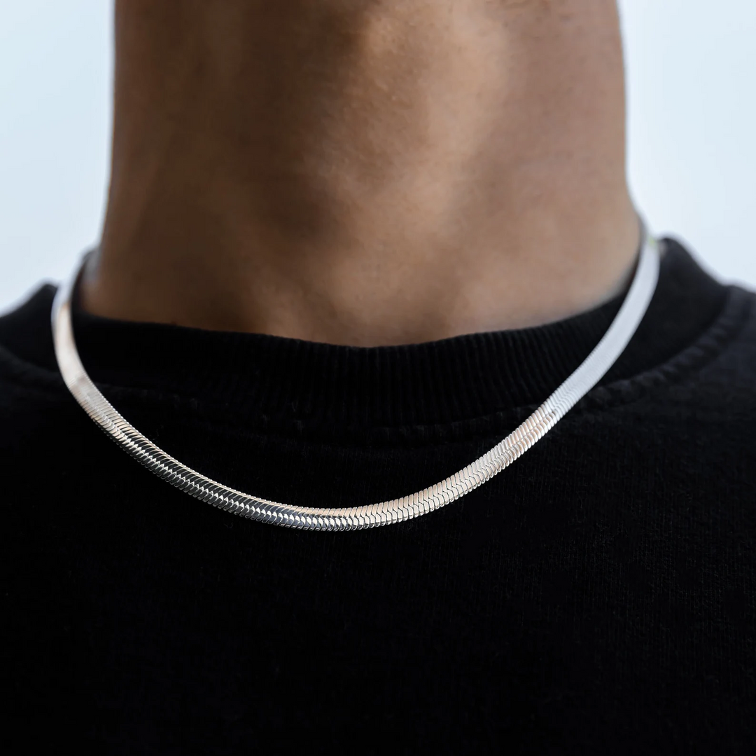 Men's Herringbone Chain-Engraved Herringbone Chain-Snake Chain