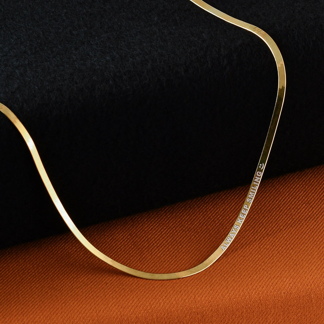 Men's Herringbone Chain-Engraved Herringbone Chain-Snake Chain