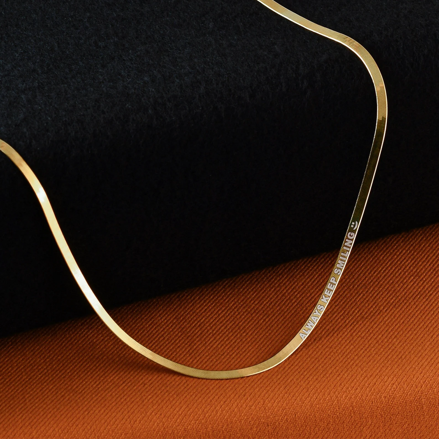 Men's Herringbone Chain-Engraved Herringbone Chain-Snake Chain