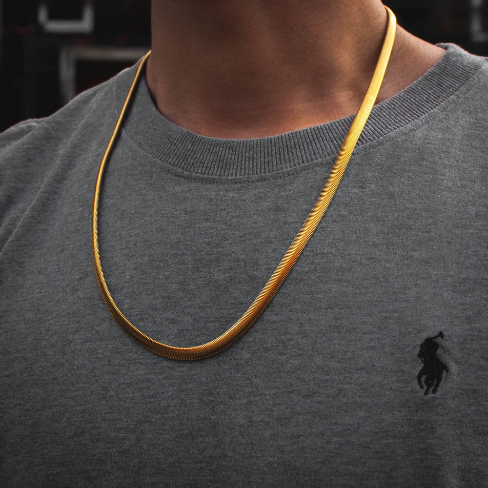 Men's Herringbone Chain-Engraved Herringbone Chain-Snake Chain