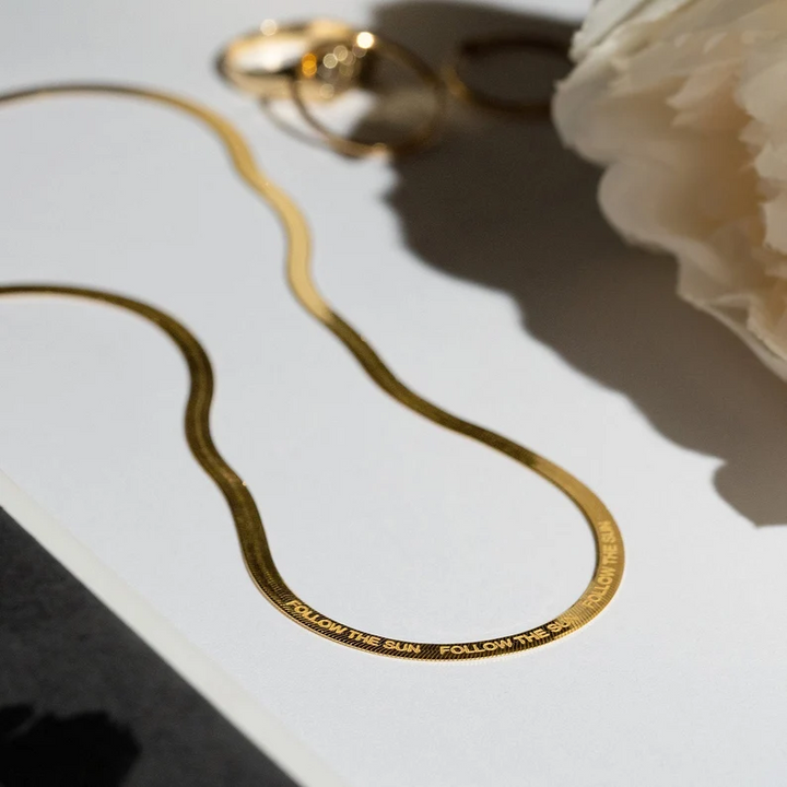 Men's Herringbone Chain-Engraved Herringbone Chain-Snake Chain