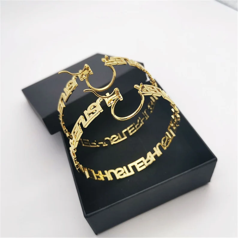 Custom Name Hoop Earrings- Name Hoop Earring