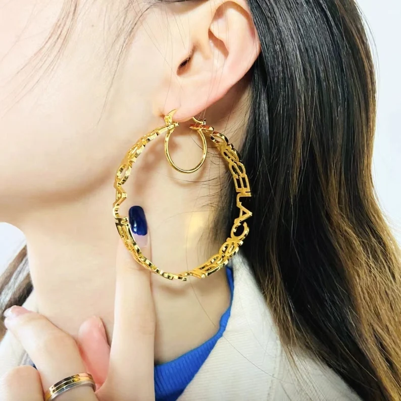 Custom Name Hoop Earrings- Name Hoop Earring