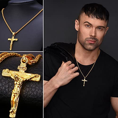 Jesus Cross Necklace-Jesus Cross Necklace Silver-Christian Jewelry For Women-Men's Christian Jewelry