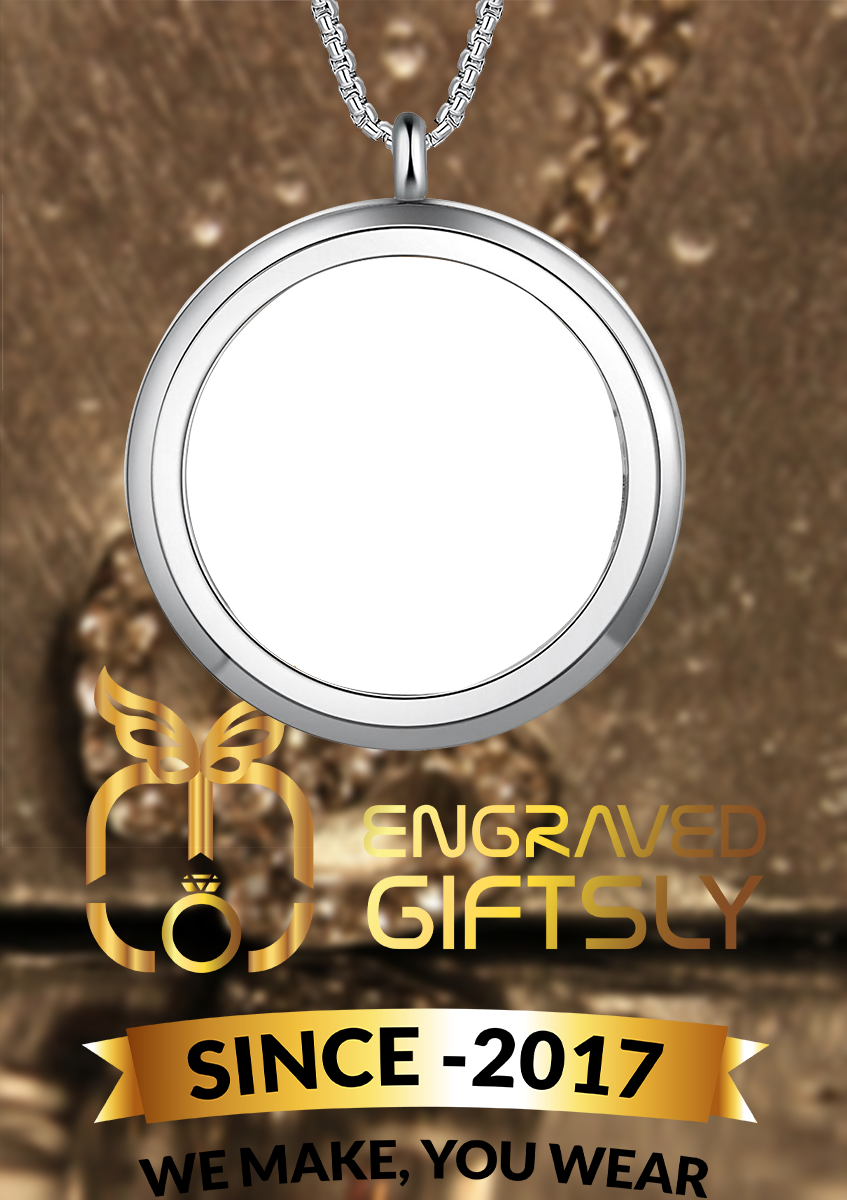 Classic Round Customized Photo Pendant with Engraving Text