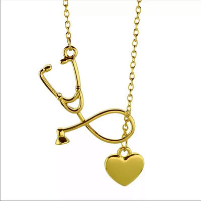 Stethoscope Heart Pendant Necklace