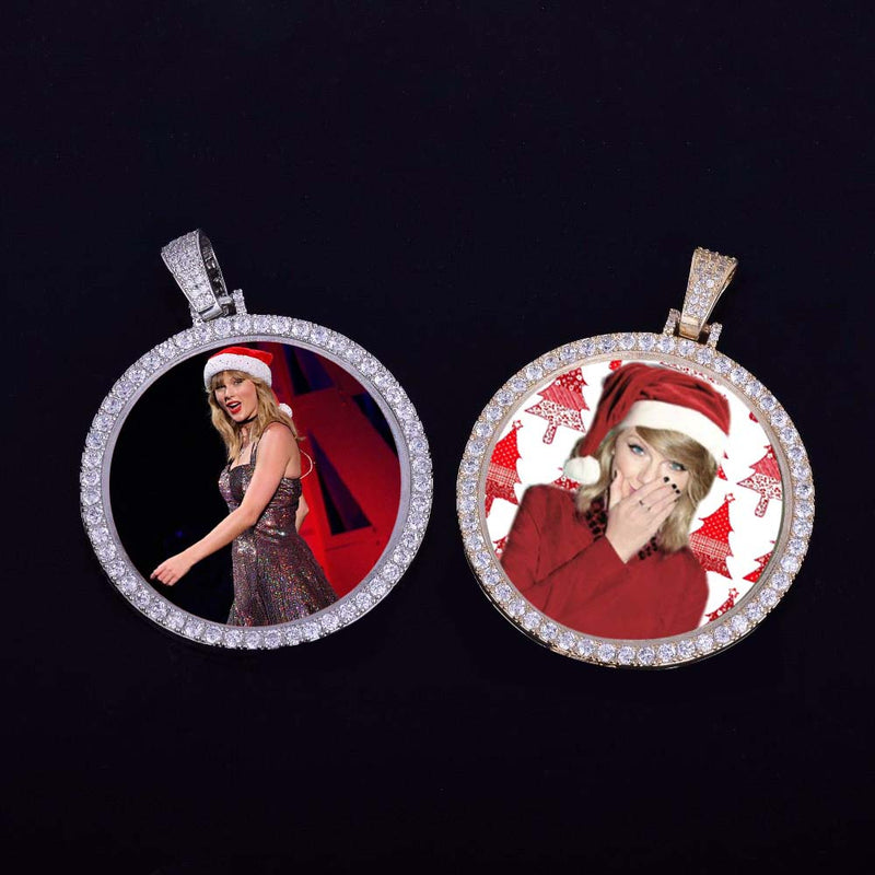 Personalized Photo Medallions Necklace Christmas Gifts 2022