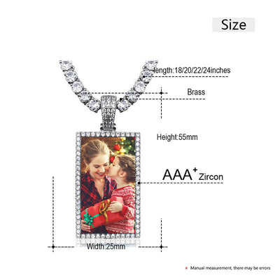 Custom Square Pendant Necklace-Christmas Gifts For Mom