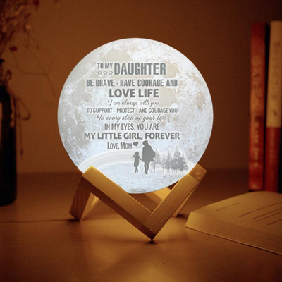 Custom 3D Photo Moon Lamp Night Light Christmas Gift For Daughter From Dad