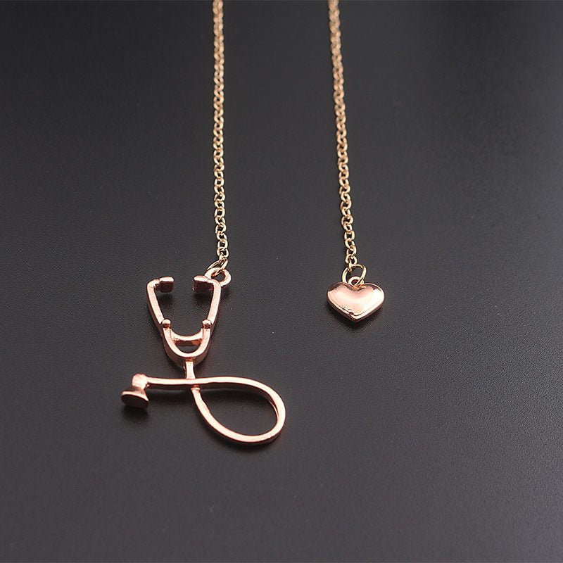 Stethoscope Heart Pendant Necklace