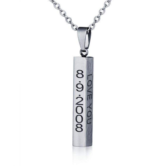 Customize Bar Pendant Necklace-Birthday Gift For 35 Year Old Wife
