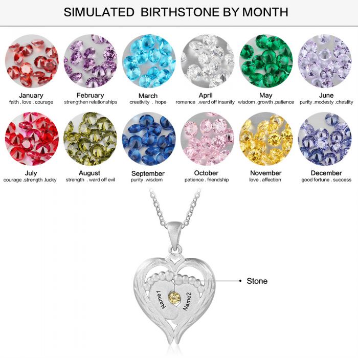 S925 Baby Feet Necklace For Mom- Heart Necklace For Mom