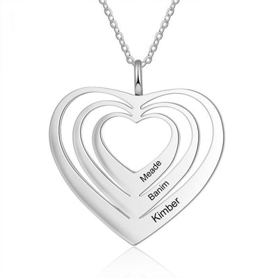 Personalized Heart Necklace With Name-Best Mothers Day Gift With Family Members Name