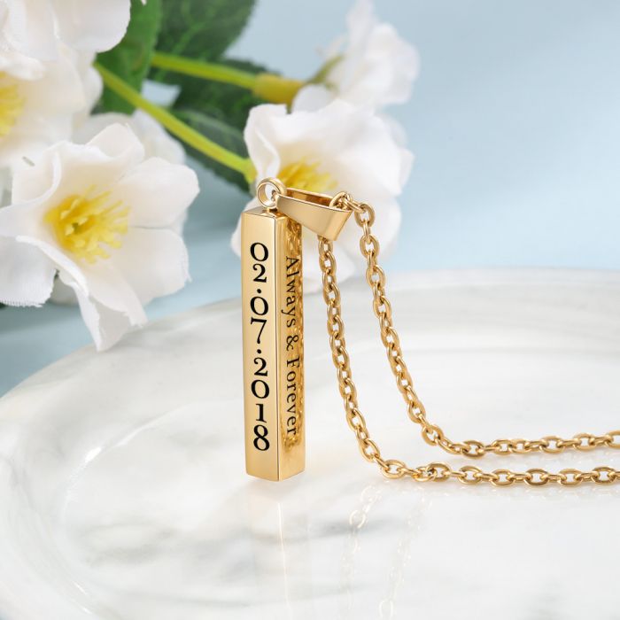 Customize Bar Pendant Necklace-Birthday Gift For 35 Year Old Wife