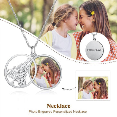 Christmas Tree Photo Necklace With Picture Inside-Best Jewelry For Christmas Gifts