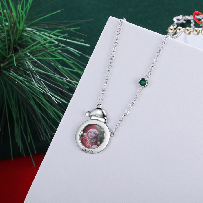 Christmas Santa Hat Photo Necklace-Best Gifts For Christmas