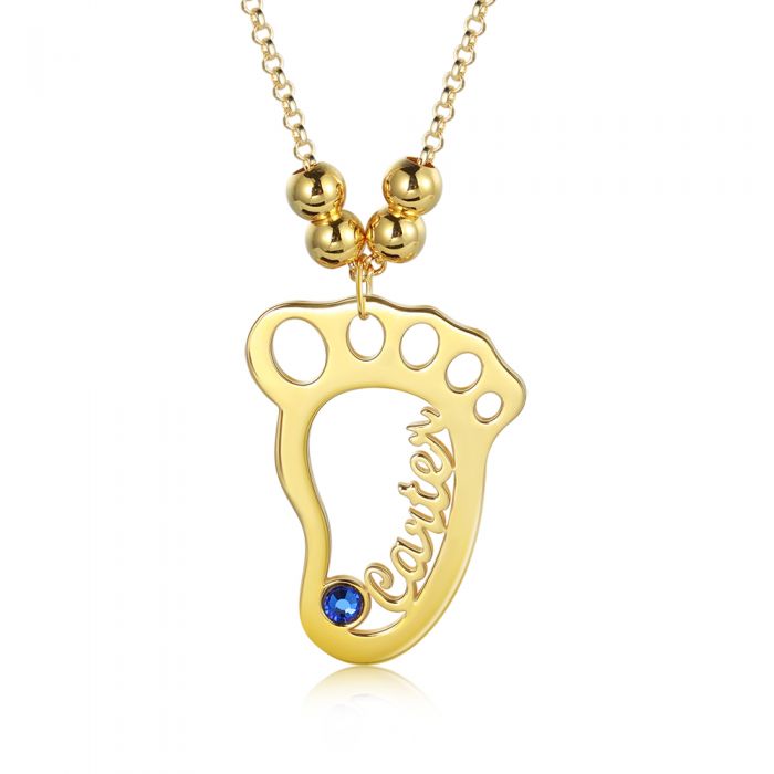 Baby Feet Necklace With Name-Mothers Day Gifts For Young Moms
