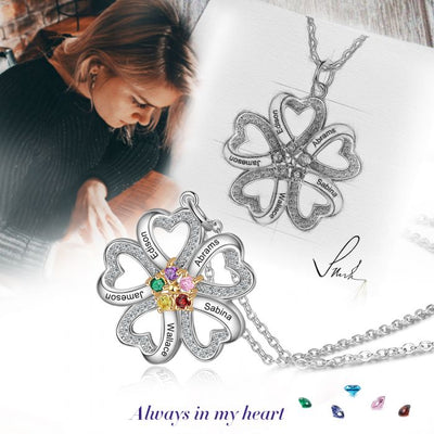 Customized S925 Heart Flower Pendant- Exclusive Valentines Gift For Family