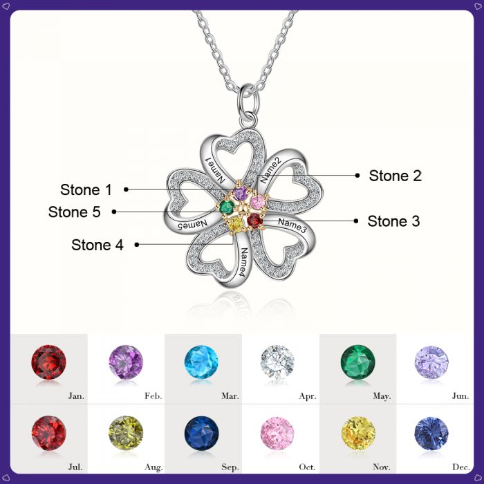 Customized S925 Heart Flower Pendant- Exclusive Valentines Gift For Family