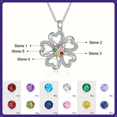 Customized S925 Heart Flower Pendant- Exclusive Valentines Gift For Family