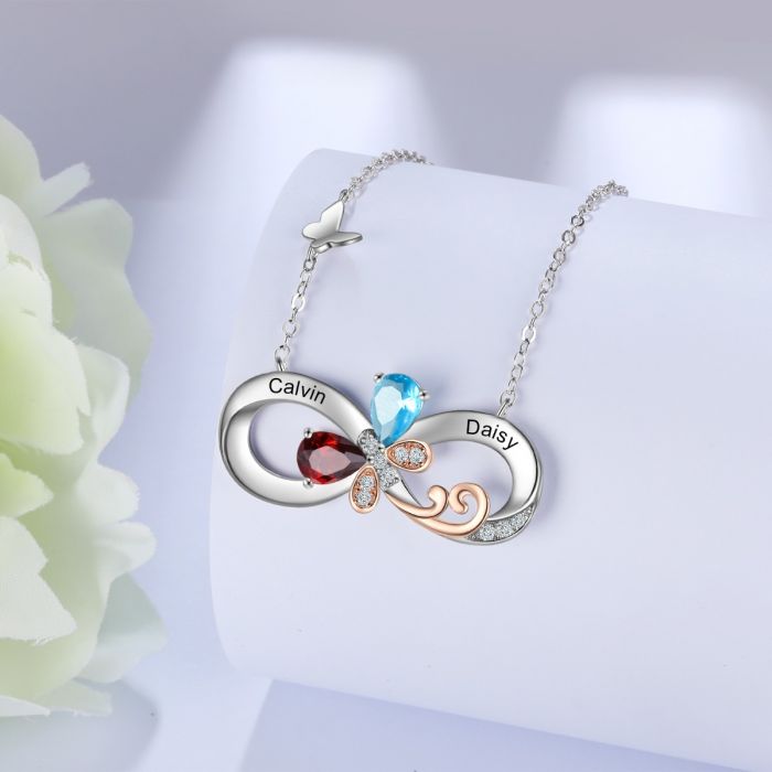 Best Gift For My Girlfriend On Valentine's Day- Birthstone Butterfly Necklace