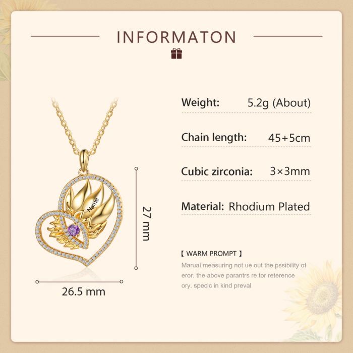 Sunflower Heart Necklace- Best Valentines Day Gifts For Mom