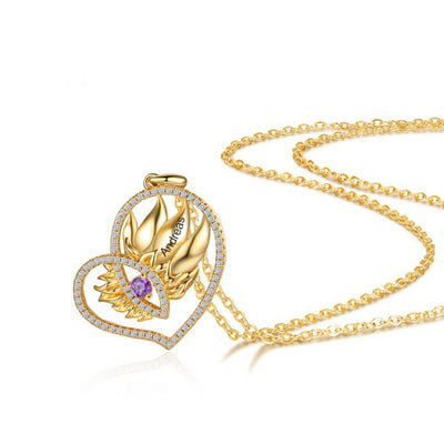 Sunflower Heart Necklace- Best Valentines Day Gifts For Mom