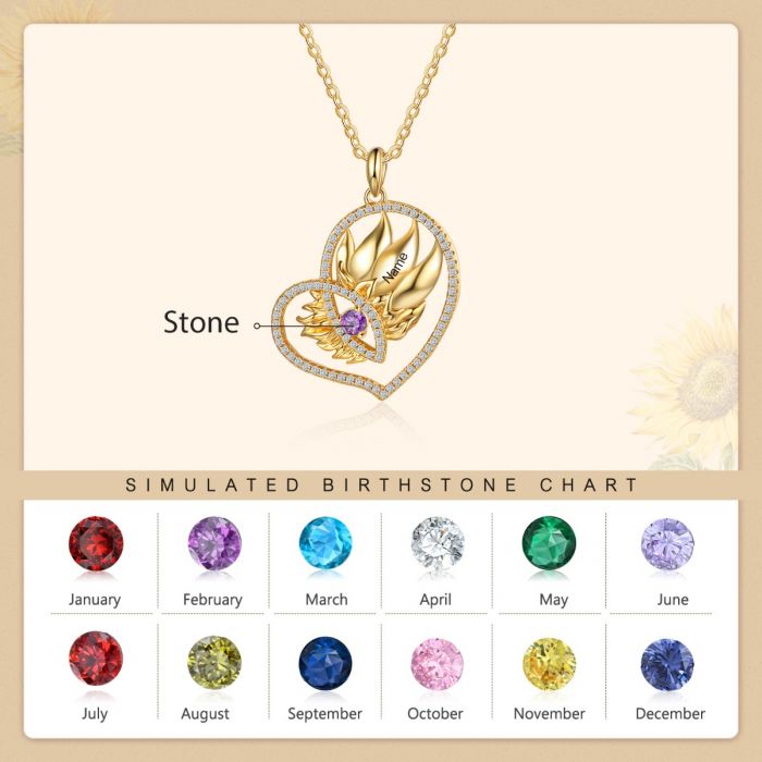 Sunflower Heart Necklace- Best Valentines Day Gifts For Mom