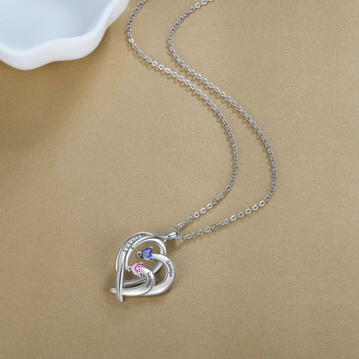 Birthstone Heart Shape Necklace- Valentines Gifts For Her