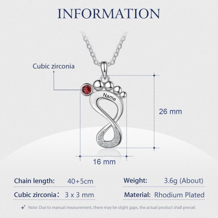 Best Mothers Day Necklace-Name Engraved Baby Feet Necklace