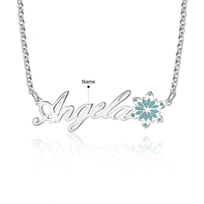 Personalized Snowflake Name Necklace- Best Christmas Gifts