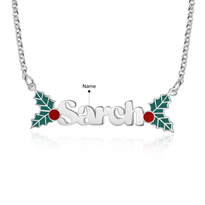 White Gold Plated Personalized Name necklace-Christmas gifts
