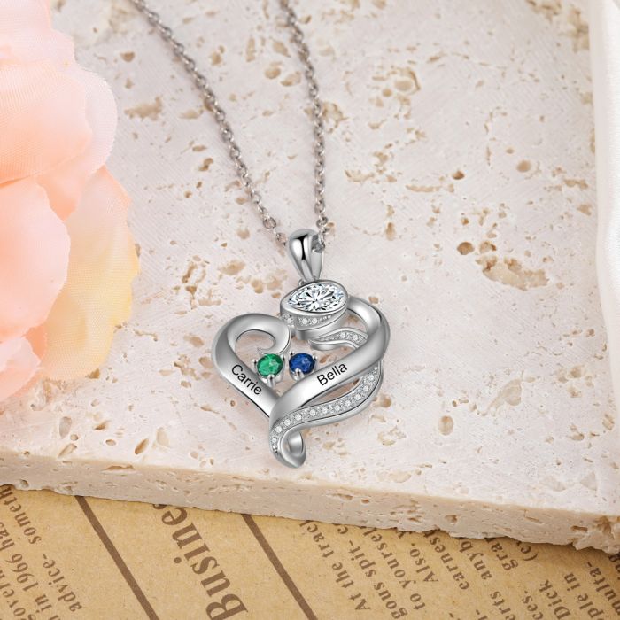 Birthstone Heart Necklace- Valentine&