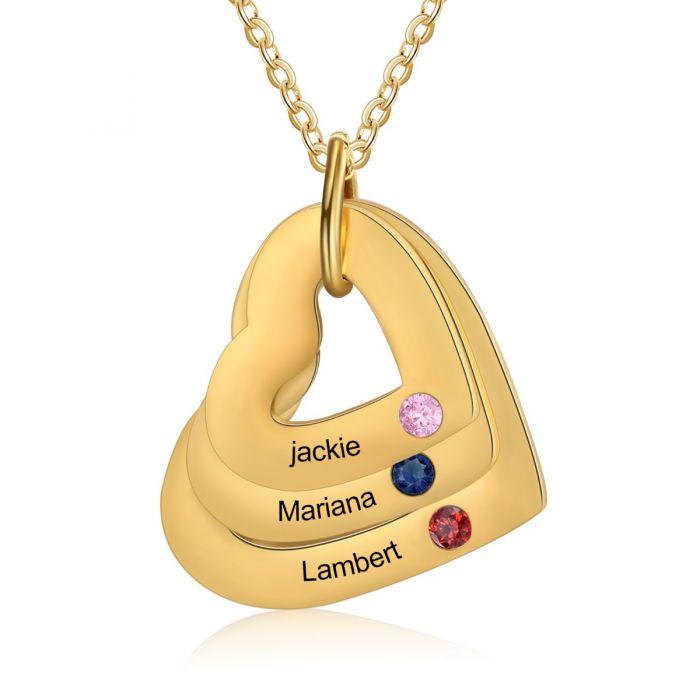Personalized Multiple Heart Necklace-Valentines Gifts For Kids