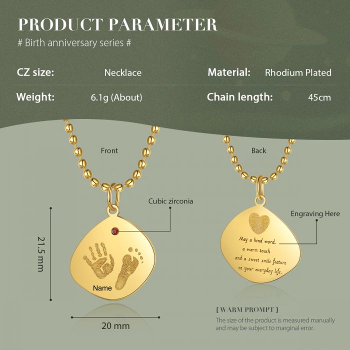 Baby Feet Necklace For Mom- Best Mothers Day Gifts For Mom-Baby Feet Necklace With Birthstone