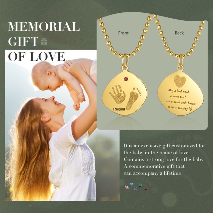 Baby Feet Necklace For Mom- Best Mothers Day Gifts For Mom-Baby Feet Necklace With Birthstone