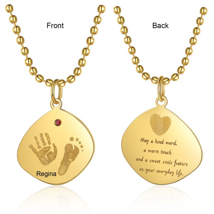Baby Feet Necklace For Mom- Best Mothers Day Gifts For Mom-Baby Feet Necklace With Birthstone