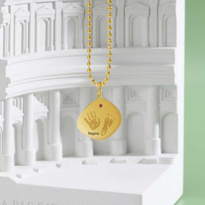 Baby Feet Necklace For Mom- Best Mothers Day Gifts For Mom-Baby Feet Necklace With Birthstone
