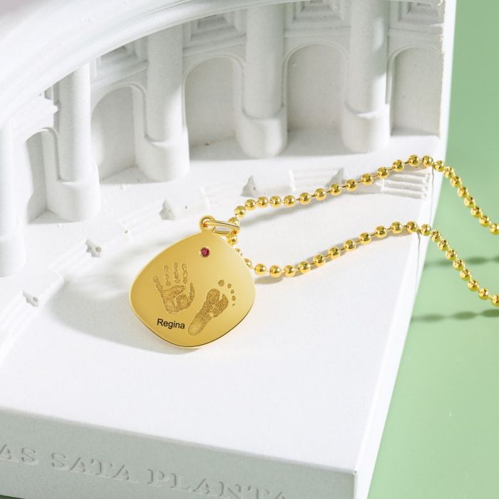 Baby Feet Necklace For Mom- Best Mothers Day Gifts For Mom-Baby Feet Necklace With Birthstone