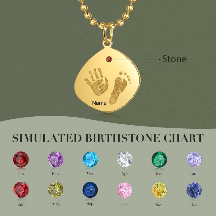 Baby Feet Necklace For Mom- Best Mothers Day Gifts For Mom-Baby Feet Necklace With Birthstone