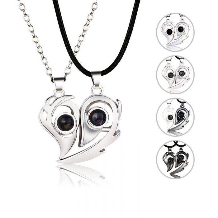 Couple Necklaces-I Love You Necklace 100 Languages- Projection Necklace