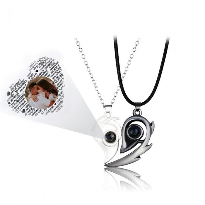 Couple Necklaces-I Love You Necklace 100 Languages- Projection Necklace